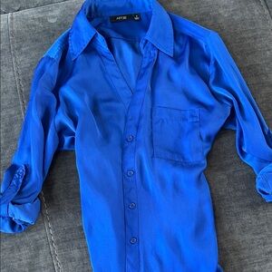 Apt. 9 Bright Blue Long-Sleeve Button-Down Shirt